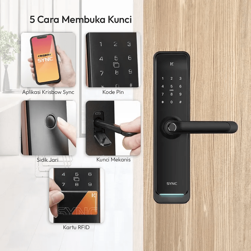 Kunci pintu pintar dari Krisbow Sync