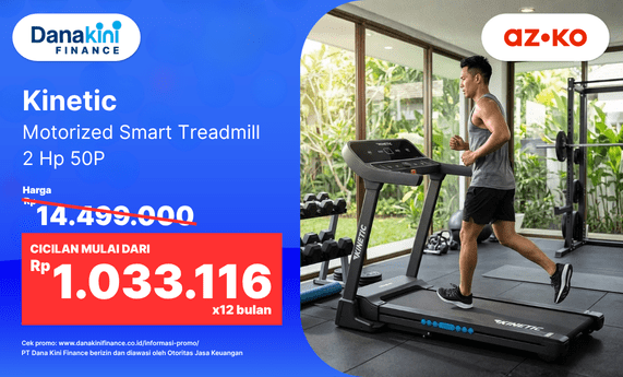 Kinetic Motorized Smart Treadmill 2 Hp 50P - Hitam dari AZKO