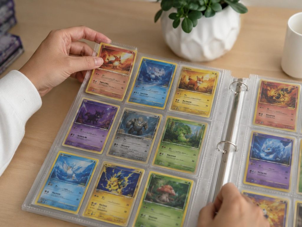 A binder full of trading card collection